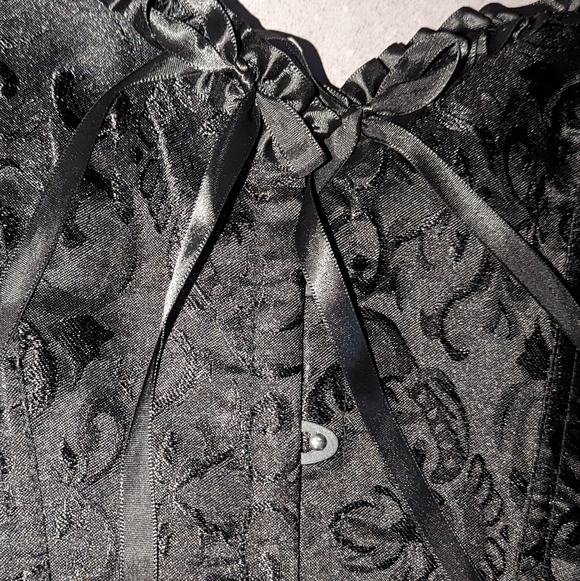 S - XL • Jacquard Lace Up Bustier Top Boned Overbust Corset • NWOT - Picture 4 of 8